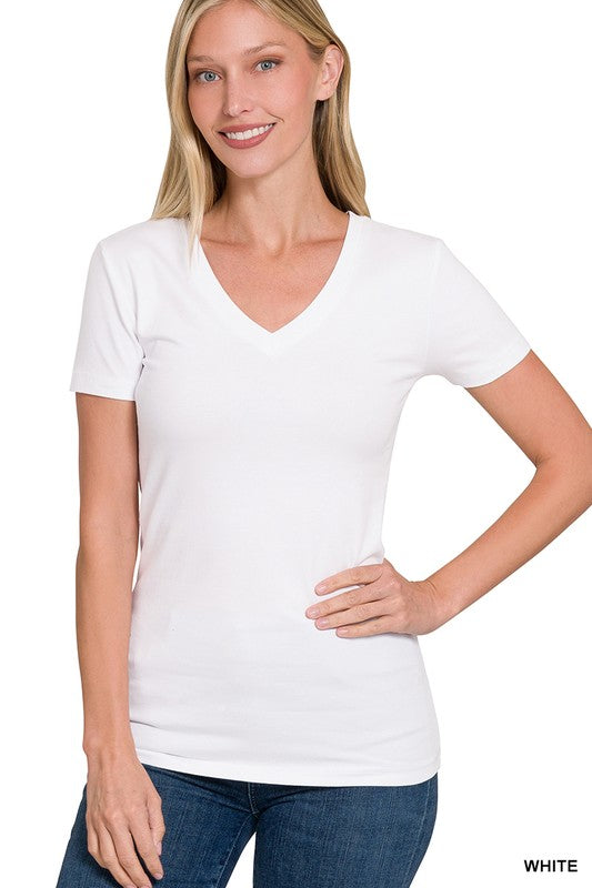 V Neck Cotton Tee