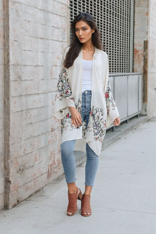 Long Floral Kimono