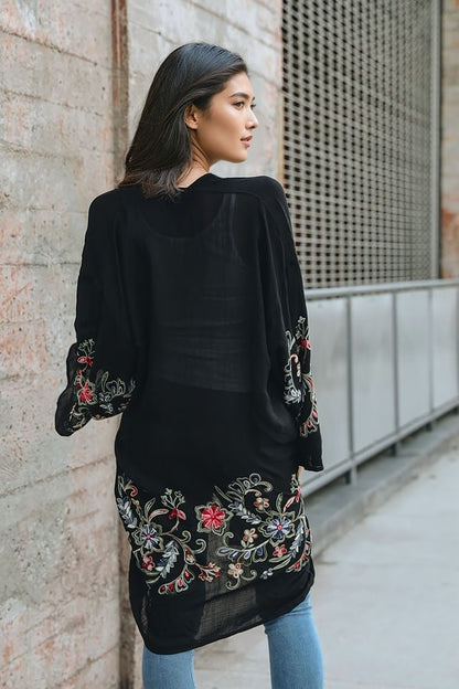 Long Floral Kimono