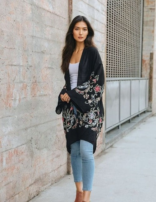 Long Floral Kimono